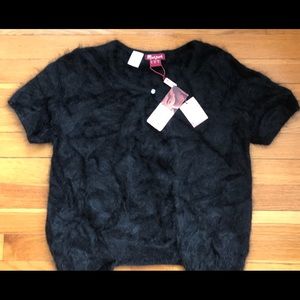 Beautiful Monsoon Black Angora/Nylon Bolero